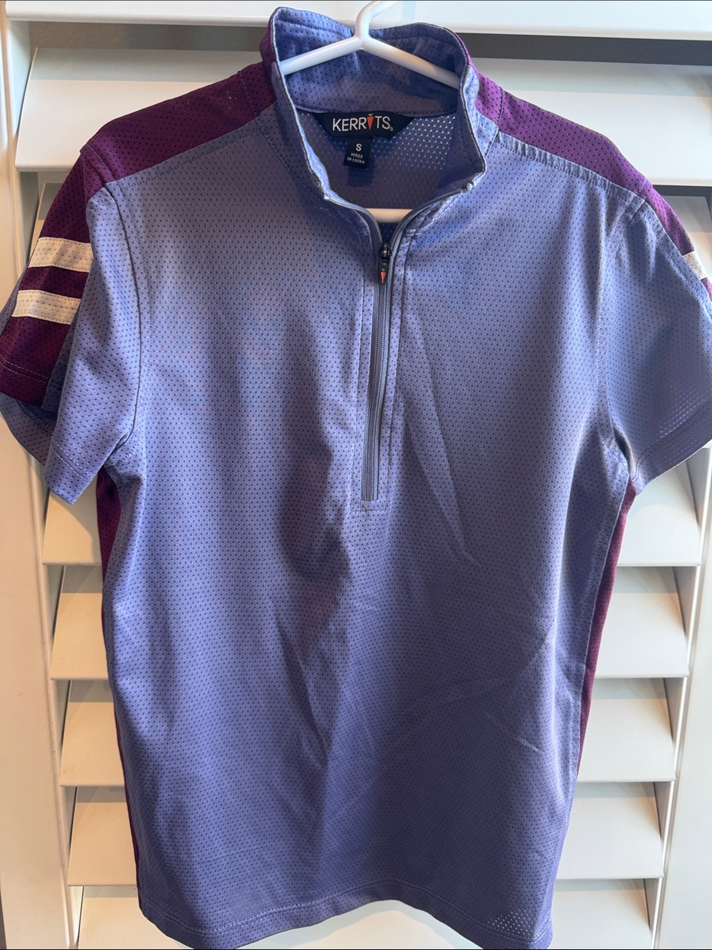 Kerrits Lavender and Maroon Short-Sleeve Performance Polo